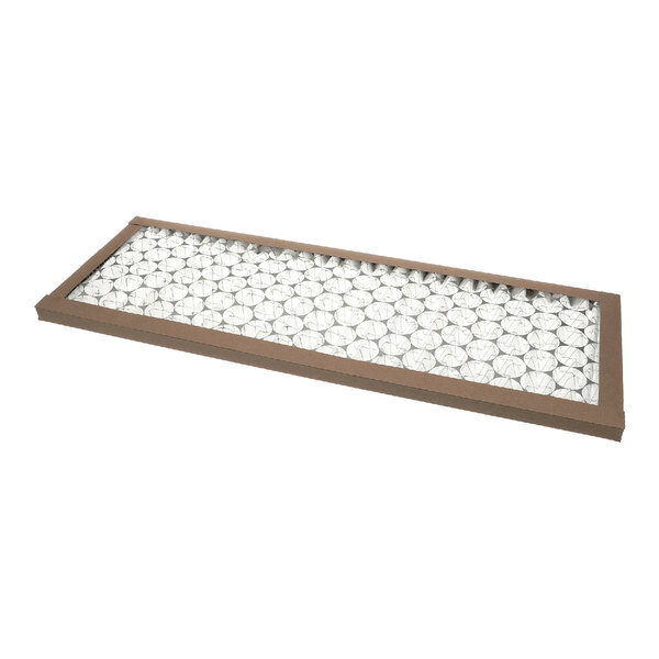 A rectangular MERV 8 air filter with a cardboard frame and a pleated filter material, measuring 10 x 28 x 1 inches.