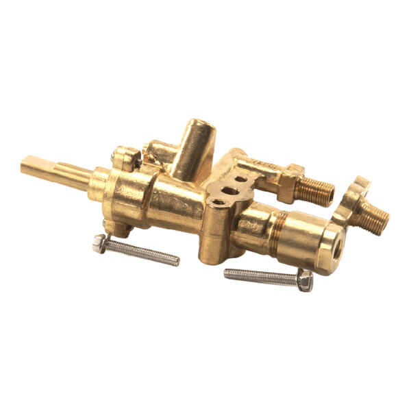 A brass safety valve assembly with two screws, designed for use in Jade Range equipment.
