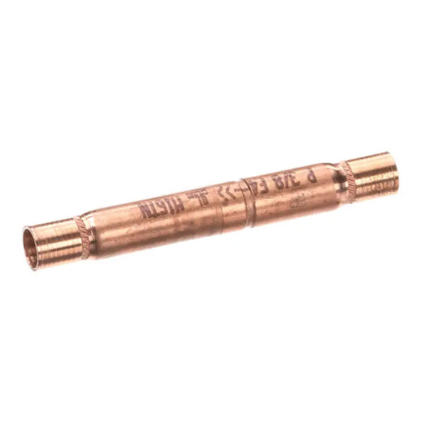 A copper check valve used in refrigeration or ice machine systems.