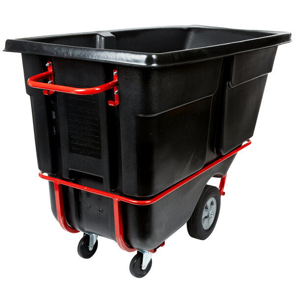 Rubbermaid FG131500BLA Black 1.0 Cubic Yard Tilt Truck / Trash Cart ...