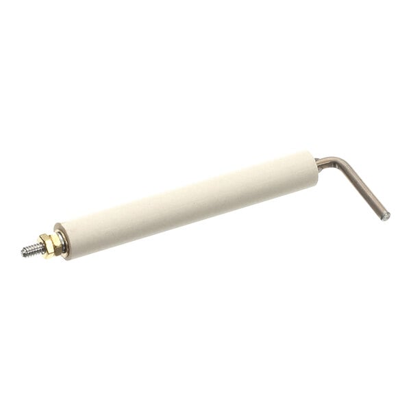 A cylindrical flame rod with a metal connector and mounting hardware.