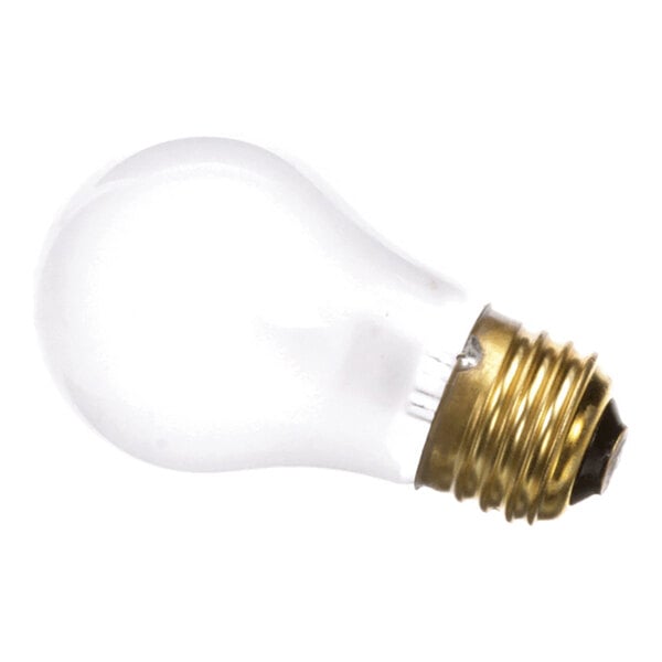 A standard 120 volt, 40 watt oven lamp with a frosted glass bulb and brass screw base.
