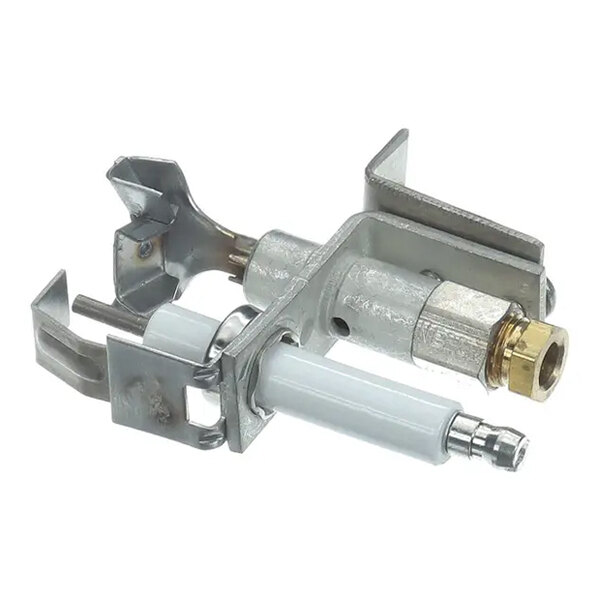 A metal pilot burner and igniter sensor assembly for an oven.