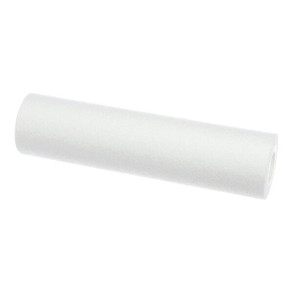A white cylindrical water filter replacement cartridge.