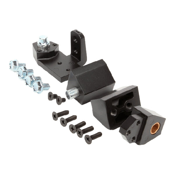 A bronze right-hand pivot assembly kit with multiple black metal components, screws, and nuts.