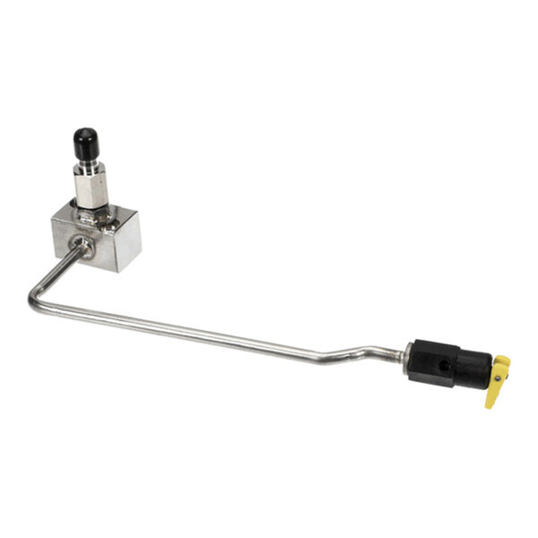 A metal CO2 assembly with an inlet and pop-off valve, designed for use with FS16 systems.