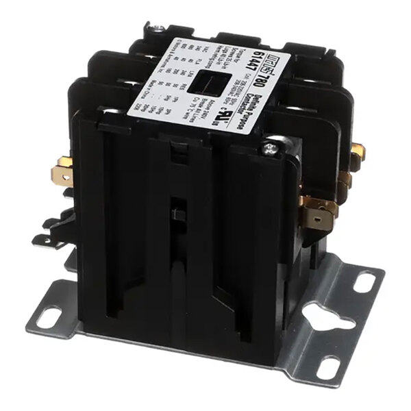 A three-pole electrical contactor rated for 35A and 600Vac, used for switching power circuits.
