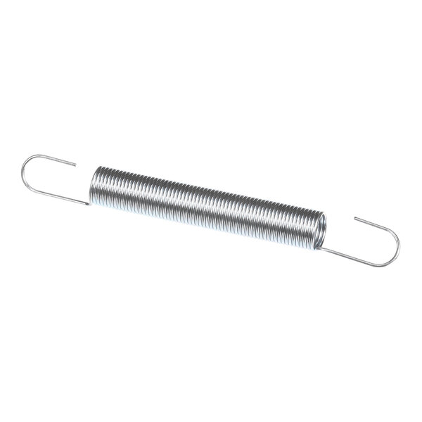 A large metal tension spring with hooks on both ends.
