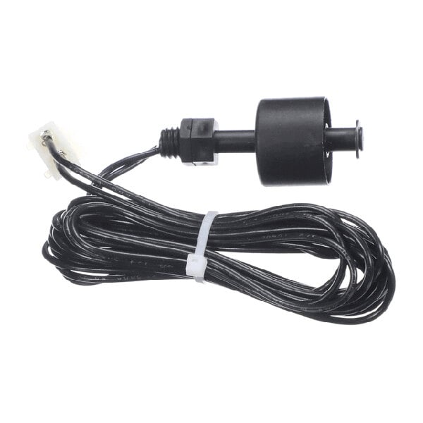 A black float switch sensor with an attached long cable and connector.