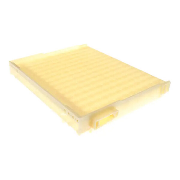 A rectangular, light yellow water plate for a Hoshizaki appliance.
