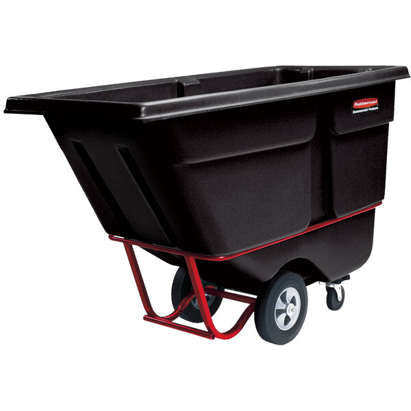 Rubbermaid FG130500BLA Black 0.5 Cubic Yard Tilt Truck (850 lb.)