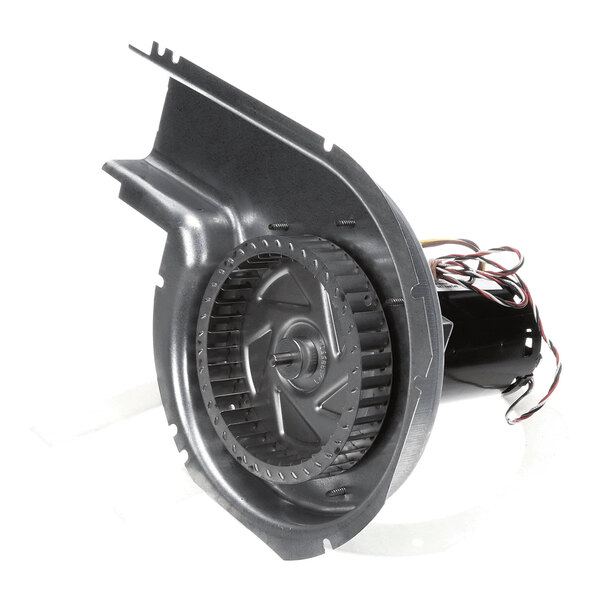 An International Comfort Products 1171314 inducer motor assembly with a metal housing and attached wiring.