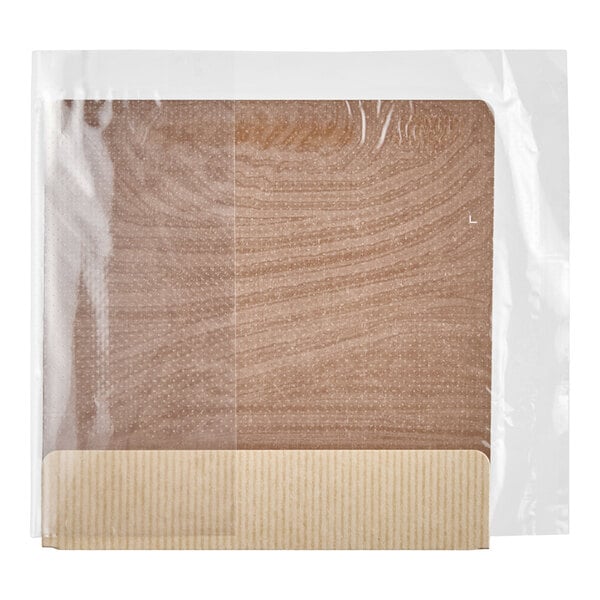 A paper hot savory pastry take-out container with a perforated film, packaged for food service use.