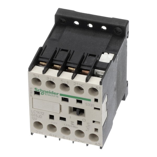 A Schneider Electric contactor model LP1K12015JD used for electrical control applications.