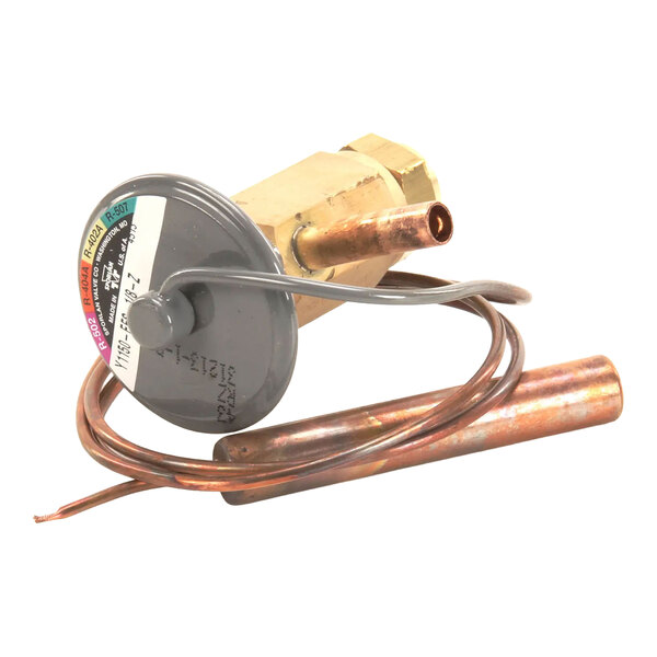 An Hoshizaki 4A1135-01 expansion valve with attached copper tubing and a round metal cap.