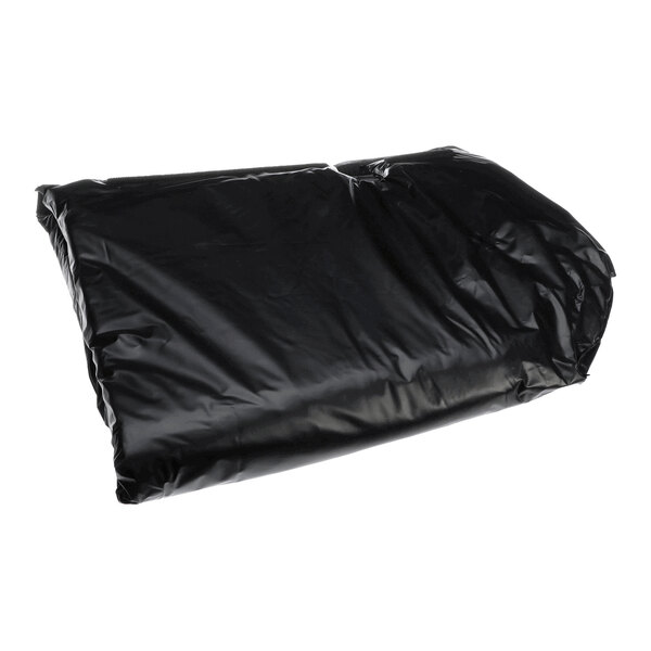 A folded black sound blanket.