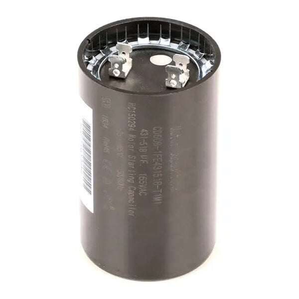 A cylindrical Electro Freeze HC150294 start capacitor with metal terminals on top.