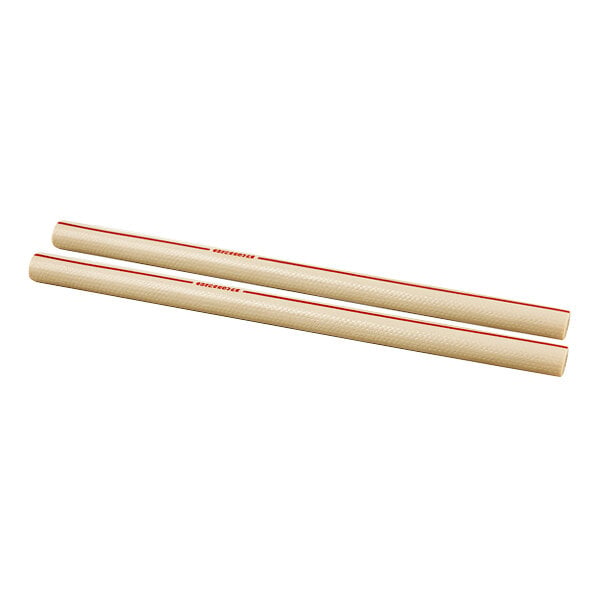 A pair of beige hoses with a red line, sold as a kit.