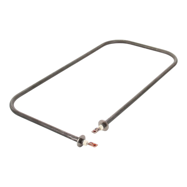 A rectangular metal heating element with two electrical connectors, designed for use in commercial appliances.