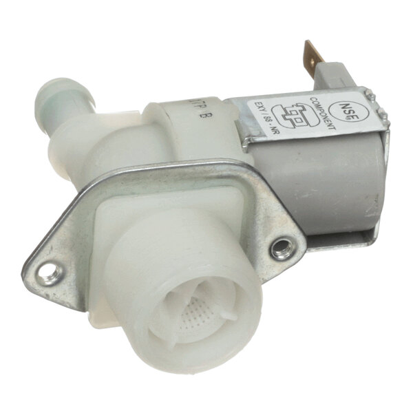 A plastic and metal water inlet valve for ITV ice makers.