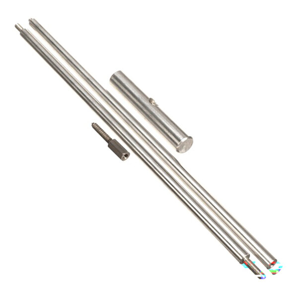 A set of metal rear seal removal tools including rods and connectors.