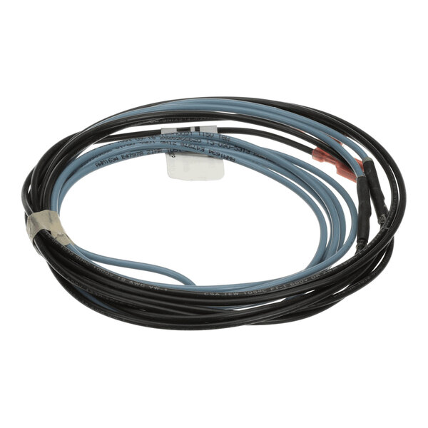 A coiled electrical heating element wire with connectors, typically used for commercial appliances.
