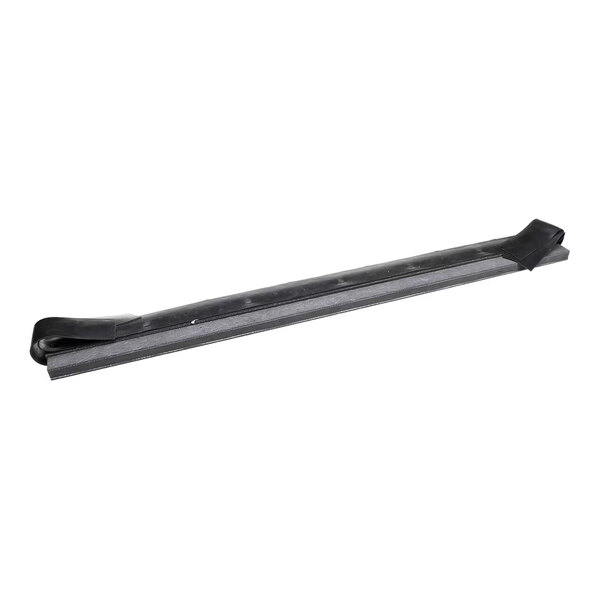 A black 36-inch door sweep designed to seal the gap at the bottom of a door.