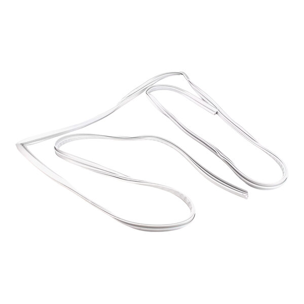 A flexible white magnetic gasket for commercial refrigeration doors.
