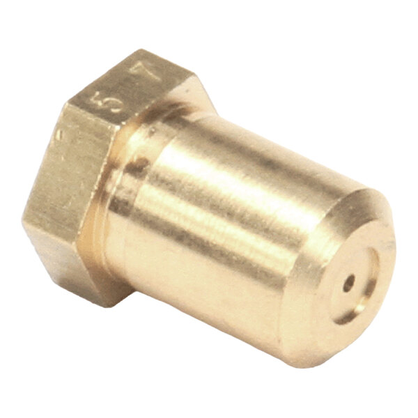 A brass orifice fitting for a Jade Range appliance.
