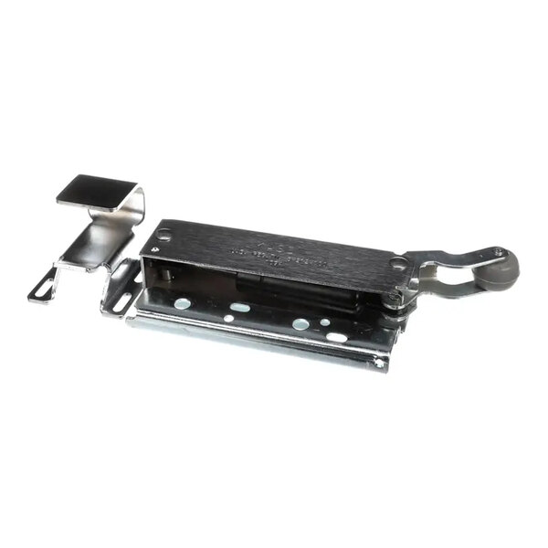 A metal Duracold 46-9037 door closer with mounting brackets.
