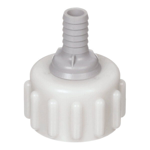 A plastic bib connector with a 3/8 inch barbed fitting.