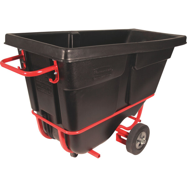 Rubbermaid Fg130542bla Black 05 Cubic Yard Forkliftable Tilt Truck Trash Cart 850 Lb 