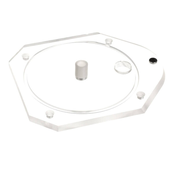 A clear hexagonal faceplate designed for a 6-inch, 1-gallon barrel, typically used in Frosty Factory machines.