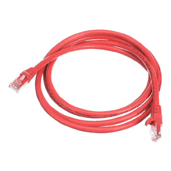 A red 6-foot Ethernet cable with 8P8C plugs on both ends.