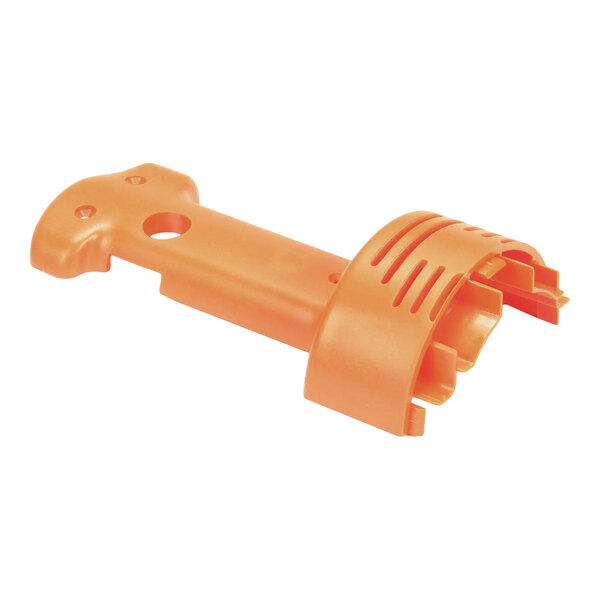 An orange plastic half upper handle for Dynamic Mixers, model 9812.