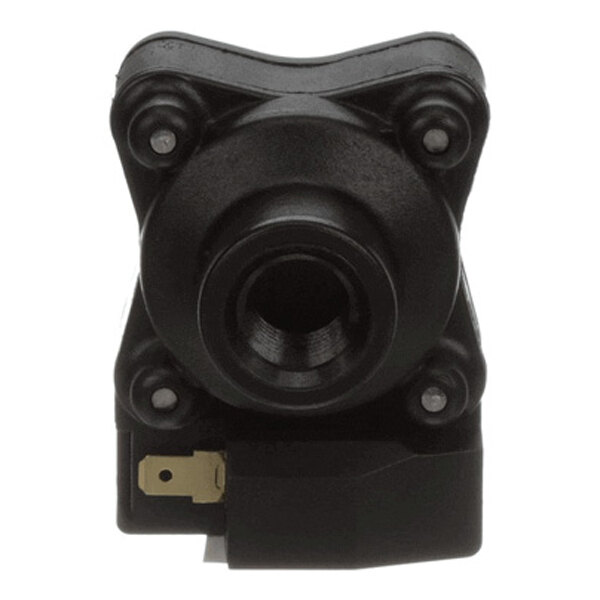 A black pressure switch assembly for syrup dispensing, typically used in beverage machines.