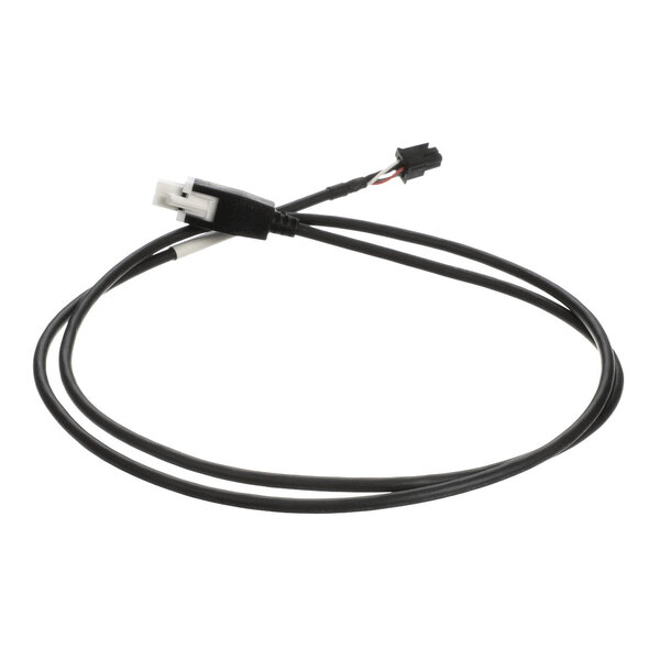 A black electrical harness cable with connectors, used for pressure transducer applications.