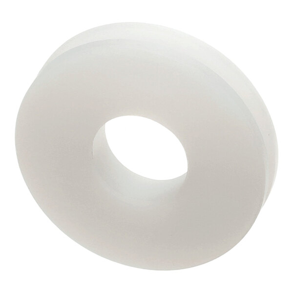 A white grooved shaft seal for use with mechanical components.