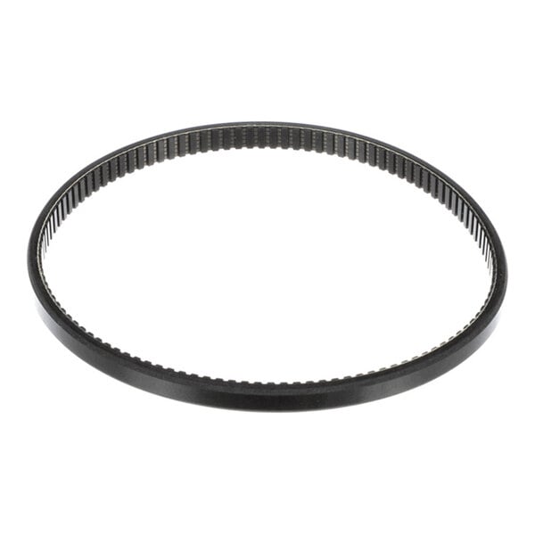 A black circular lower feed belt with internal teeth, used for Kwik Lok machines.