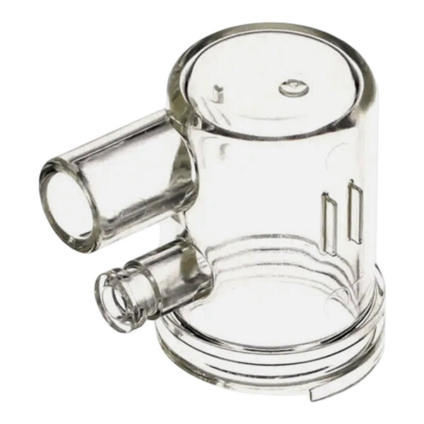 A clear plastic chamber mixing assembly with two cylindrical ports, designed for use with Cornelius Qst4 systems.