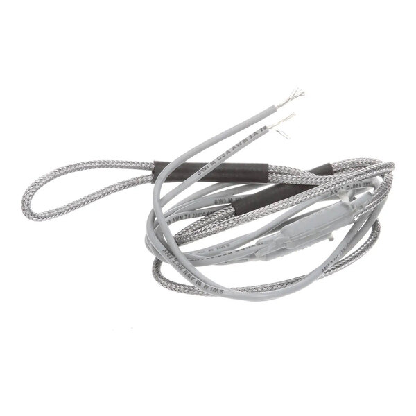 A gray braided drain heater wire with exposed ends and a loop, used for Hoshizaki equipment.