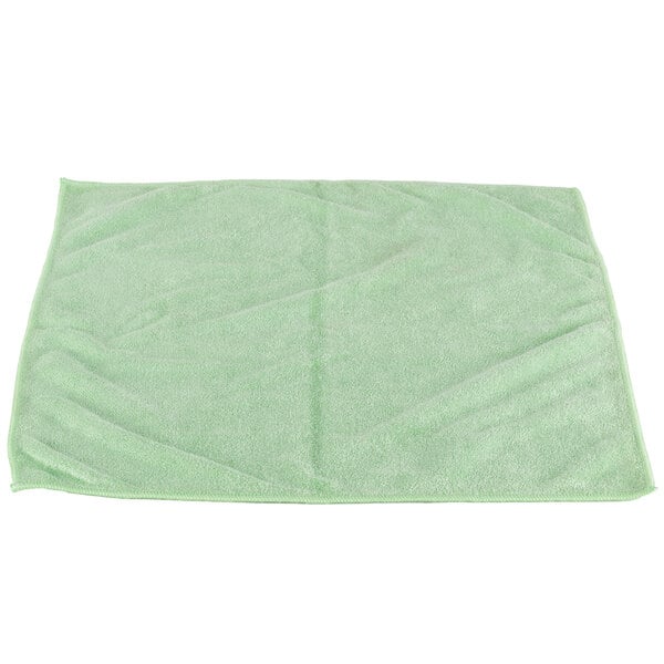 A green Unger SmartColor medium-duty microfiber cleaning cloth on a white background.