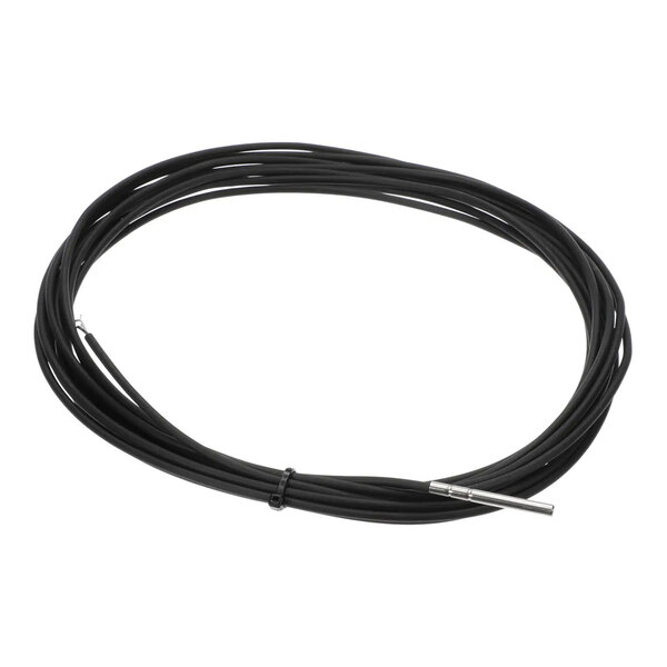 A black cable with a metal sensor tip, used as a defrost termination sensor.