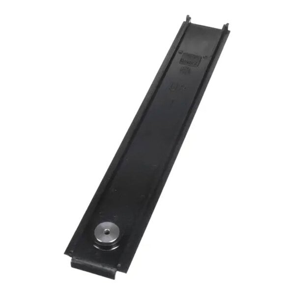 A black rectangular front splash trim piece with a metal component, designed for Grindmaster-Cecilware equipment.