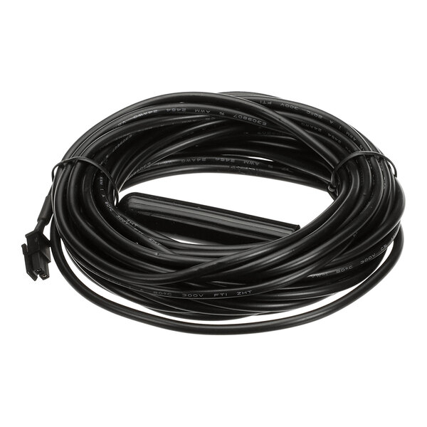 A black 20-foot probe lead for Kason 19, coiled and featuring a connector at one end.