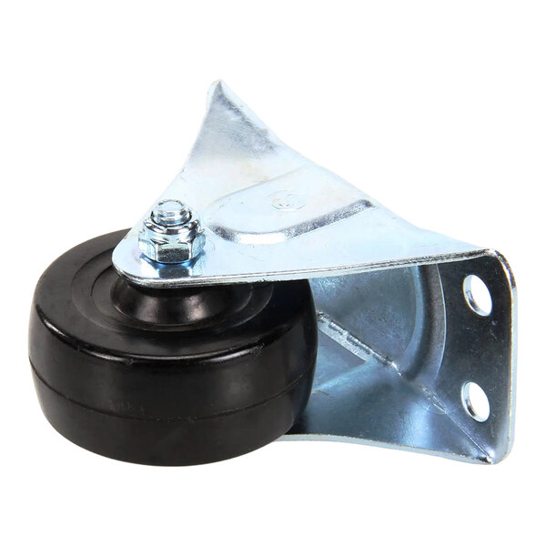 A rigid 2-1/2 inch caster wheel with a metal mounting bracket and black rubber wheel.
