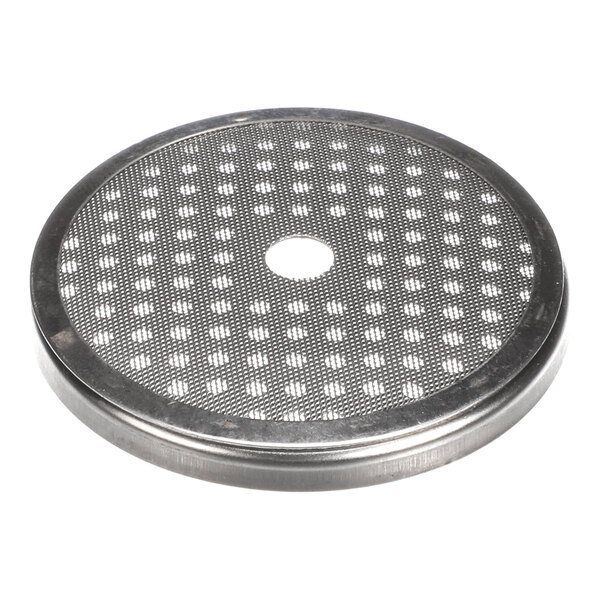 A round metal diffuser screen with a central hole, designed for use in La Marzocco espresso machines.