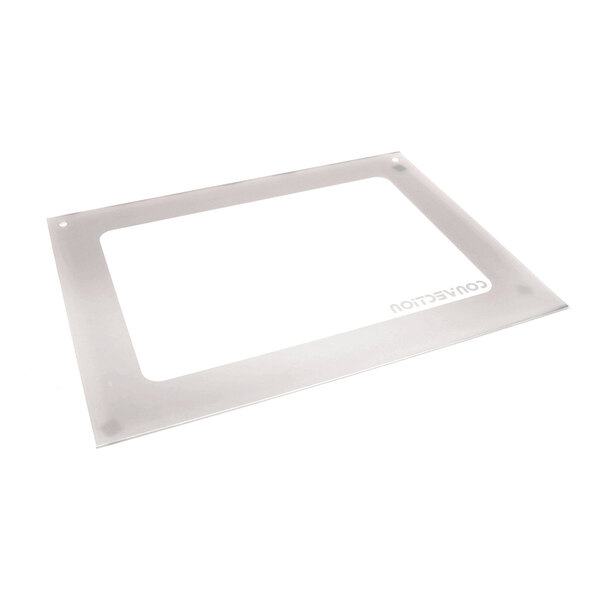 An Equipex H01011 outside glass panel with a rectangular cutout and mounting holes in the corners.