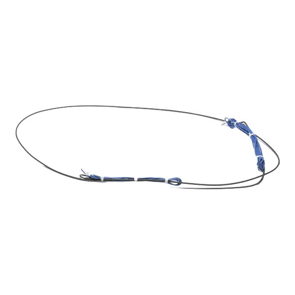 A black wire defrost heater with blue tape, designed for use in refrigeration units.
