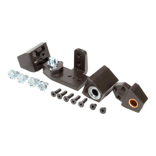 A bronze right-hand pivot assembly kit with multiple metal brackets, screws, and nuts.